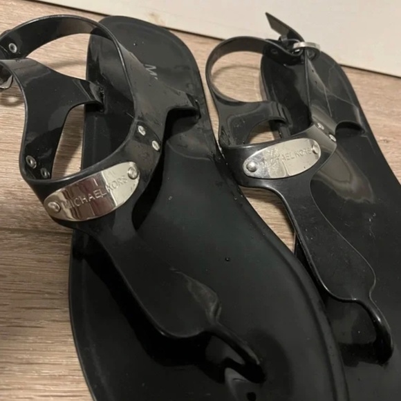 MK black Jelly Rubber Sandals - Picture 2 of 2